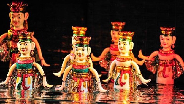 越南艺人在韩国推广水上木偶艺术 hinh anh 1