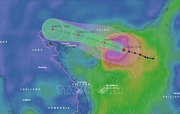 受第三号台风的影响 25日下午越南北部地区出现大暴雨到特大暴雨 hinh anh 1