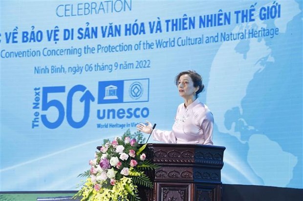 越南UNESCO国家委员会主任与UNESCO总干事举行工作会谈 hinh anh 1