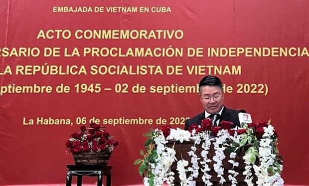 越南驻古巴大使馆隆重举行国庆节纪念典礼 hinh anh 1
