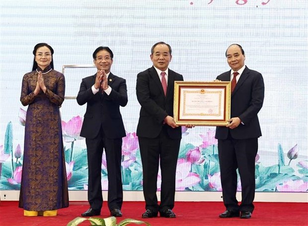 越南党和国家领导人出席国家主席办公厅重新设立30周年庆典 hinh anh 1
