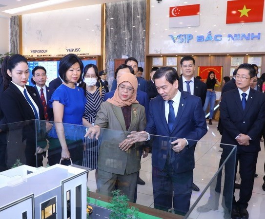 新加坡总统造访北宁省越南新加坡工业区 hinh anh 1