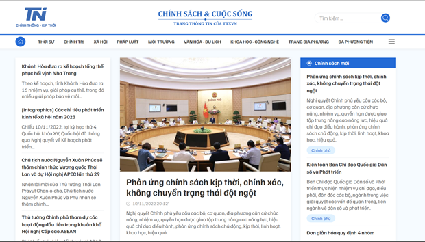 越南通讯社政策与生活信息网正式上线 hinh anh 1
