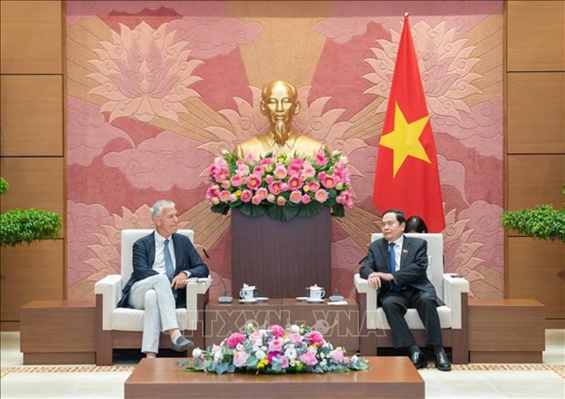 越南国会常务副主席陈青敏会见比利时参议院第一副议长安德里斯·格雷弗罗伊 hinh anh 1