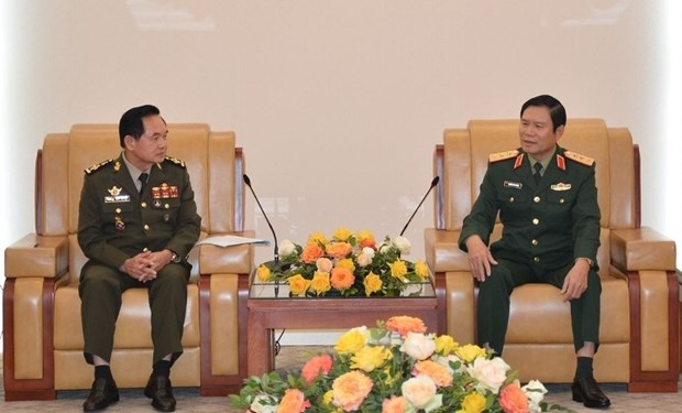 越南国防部副部长阮新疆会见柬埔寨王家军队军事体育委员会主席 hinh anh 1