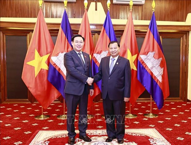越南国会主席王廷惠会见柬埔寨参议院主席赛冲 hinh anh 1
