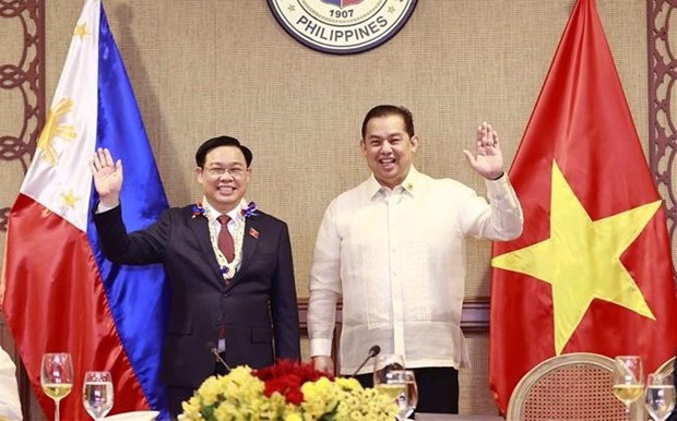 越南国会主席王廷惠与菲律宾众议院议长马丁·罗穆亚德斯举行会谈 hinh anh 1