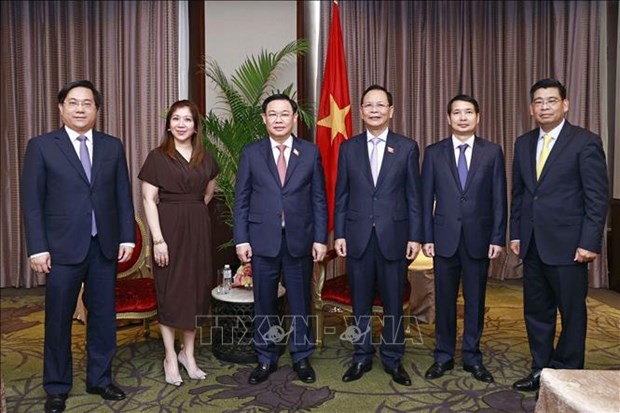 越南国会主席王廷惠会见菲律宾各大公司和集团领导 hinh anh 1