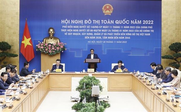 范明政总理主持召开2022年越南全国城市工作会议 hinh anh 1