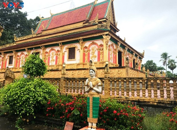 茶荣省朱蕾坦萨寺——典型的高棉族古老寺庙之一 hinh anh 1
