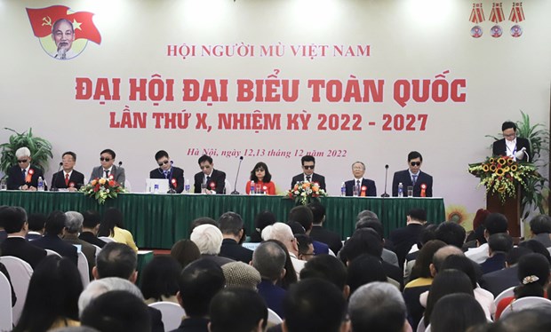 越南盲人协会第十次全国代表大会在河内隆重召开 hinh anh 1