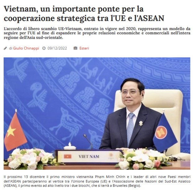 意大利媒体强调越南在东盟与欧盟关系中的桥梁作用 hinh anh 1