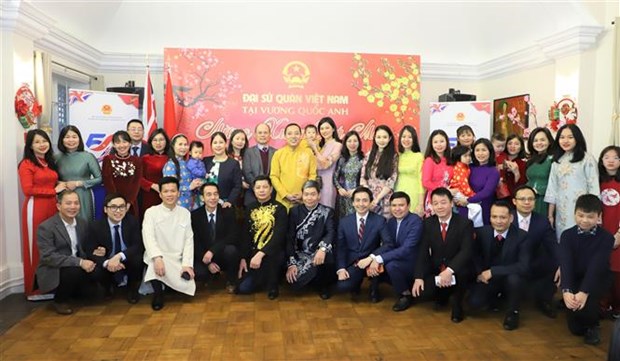 越南驻外大使馆纷纷举行2023年迎新春活动 增进越南人之间的团结暖人心 hinh anh 2