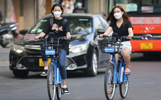 河内市系列共享自行车站点自1月9日起开始施工 hinh anh 1