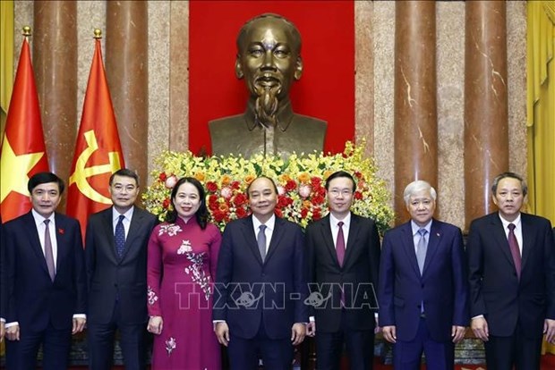 越南国家主席工作交接仪式在河内举行 hinh anh 1