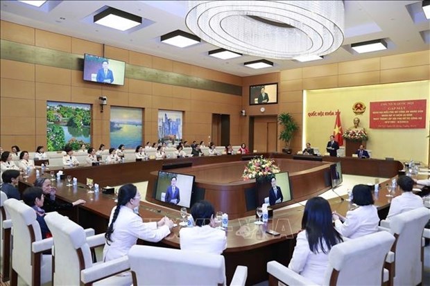 越南国会主席王廷惠会见女性人民公安代表 hinh anh 3