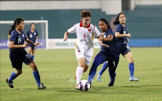2024年U20女足亚洲杯预选赛：越南队以11比0大胜新加坡队 hinh anh 2