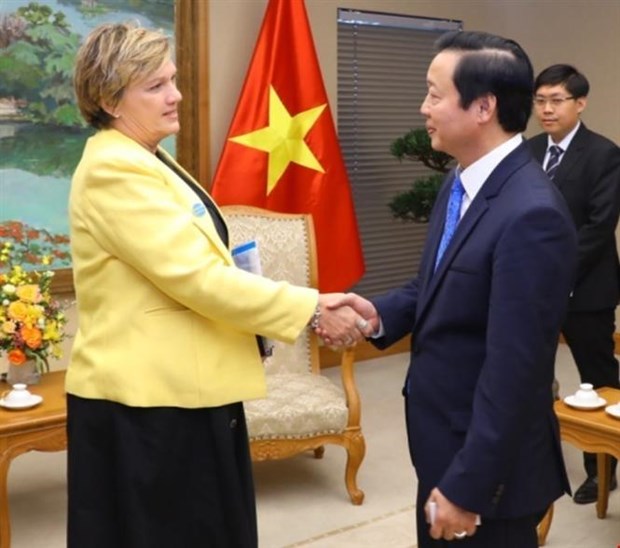 越南政府副总理陈红河会见联合国儿童基金会驻越代表处代表 hinh anh 1