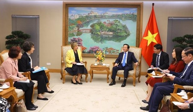 越南政府副总理陈红河会见联合国儿童基金会驻越代表处代表 hinh anh 2