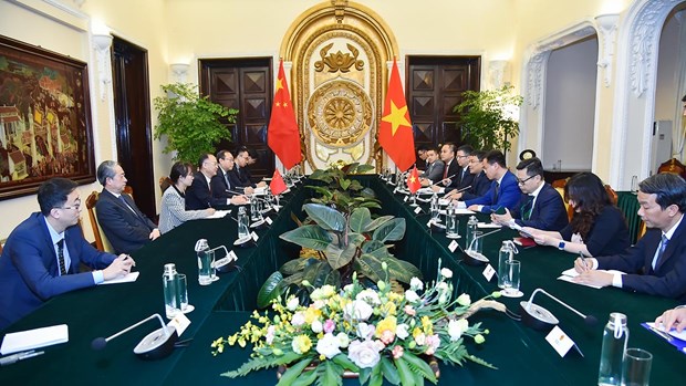 越南外交部领导与中国外交部部长助理农融举行会见和会谈 hinh anh 2