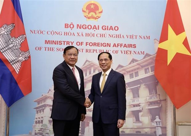 越南与柬埔寨外长举行会谈 hinh anh 1