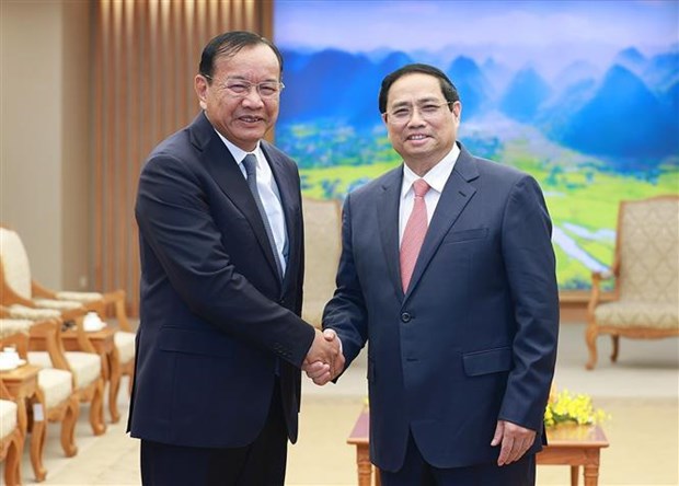 越南政府总理范明政会见柬埔寨副首相兼外交与国际合作部大臣布拉索昆 hinh anh 1