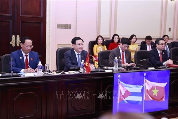 越南国会主席王廷惠与古巴全国人民政权代表大会主席埃斯特万·拉索·埃尔南德斯举行会谈 hinh anh 4