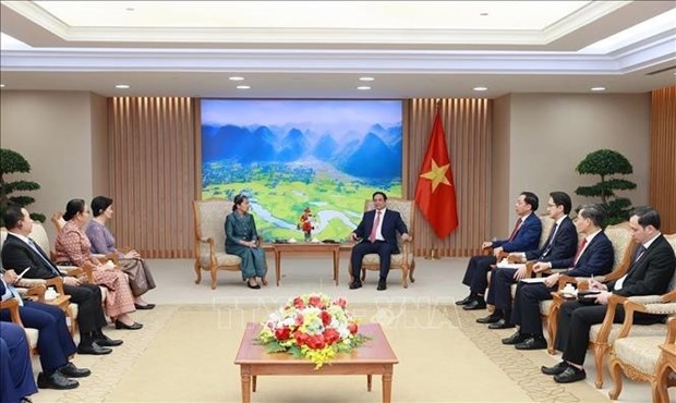 越南政府总理范明政会见柬埔寨副首相梅森安 hinh anh 2