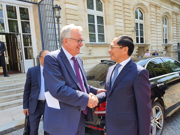 越南外交部部长裴青山会见法国参议院议长和副议长 hinh anh 1