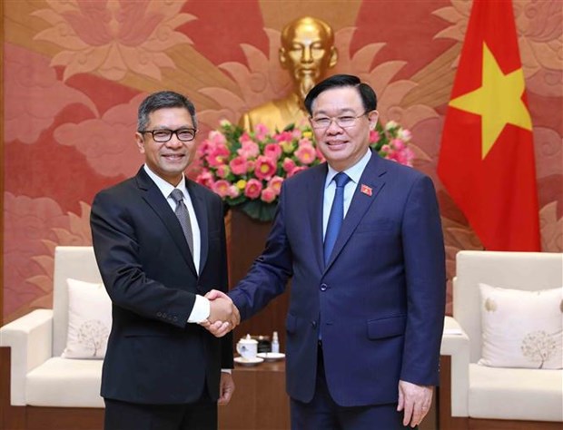 越南国会主席王廷惠会见印度尼西亚和伊朗大使 hinh anh 1