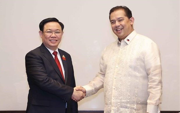 越南国会主席王廷惠会见菲律宾众议院议长 hinh anh 1