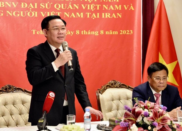 越南国会主席王廷惠走访慰问越南驻伊朗大使馆和旅伊越南人社群 hinh anh 1