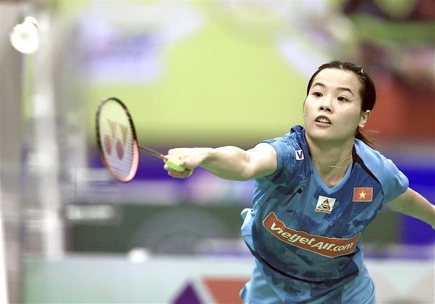 选手阮垂玲在2023年越南国际羽毛球公开赛中成功卫冕女单冠军 hinh anh 1