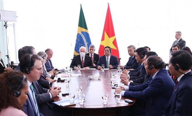 越南政府总理范明政与巴西总统卢拉·达席尔瓦举行会谈 hinh anh 2
