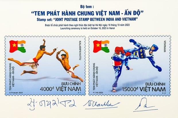 越南印度联合邮票正式发行 hinh anh 1