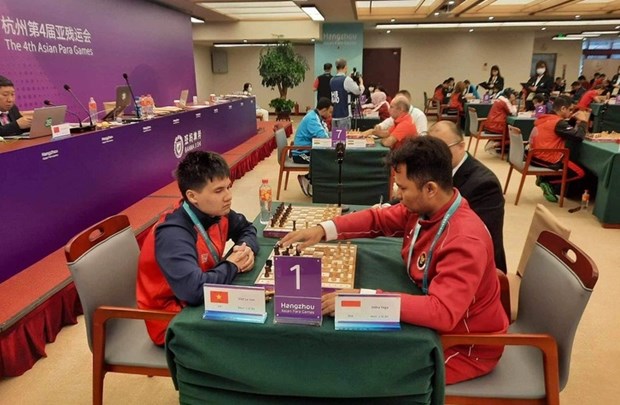 2023年亚残运会：越南国际象棋队摘下五枚银牌 hinh anh 1