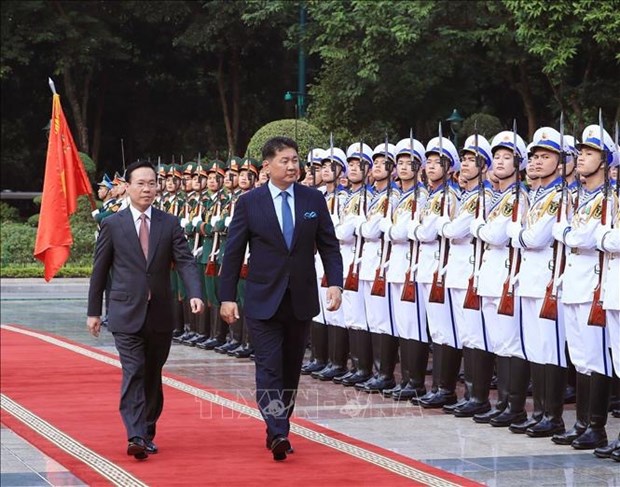 越南国家主席武文赏与蒙古国总统乌赫那·呼日勒苏赫举行会谈 hinh anh 3