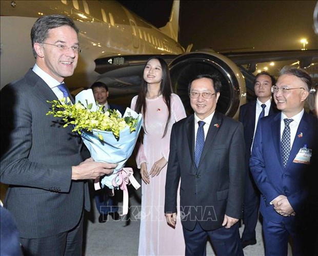 荷兰王国首相抵达河内开始对越南进行正式访问 hinh anh 1