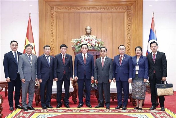 国会主席王廷惠与老挝前高层领导人举行会晤 hinh anh 2