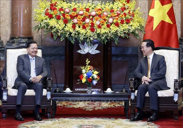 越南国家主席武文赏会见柬埔寨副首相涅沙文 hinh anh 1