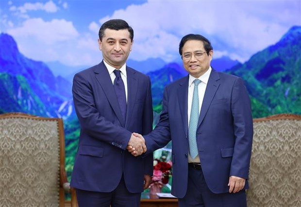 越南政府总理范明政会见乌兹别克斯坦外交部长赛义多夫 hinh anh 1