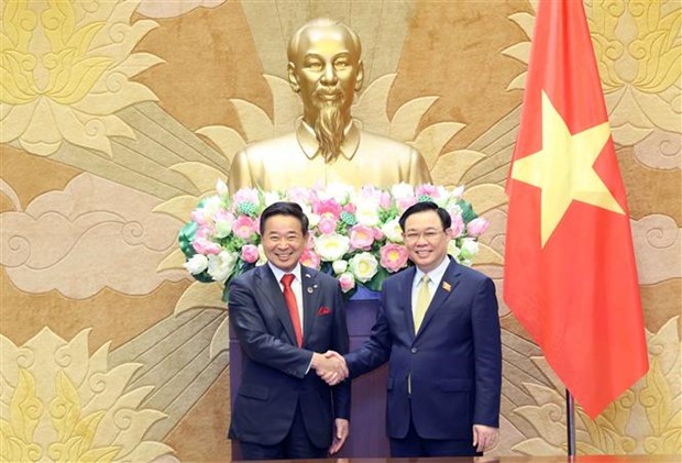 越南国会主席王廷惠会见日本经济团体联合会代表团 hinh anh 1