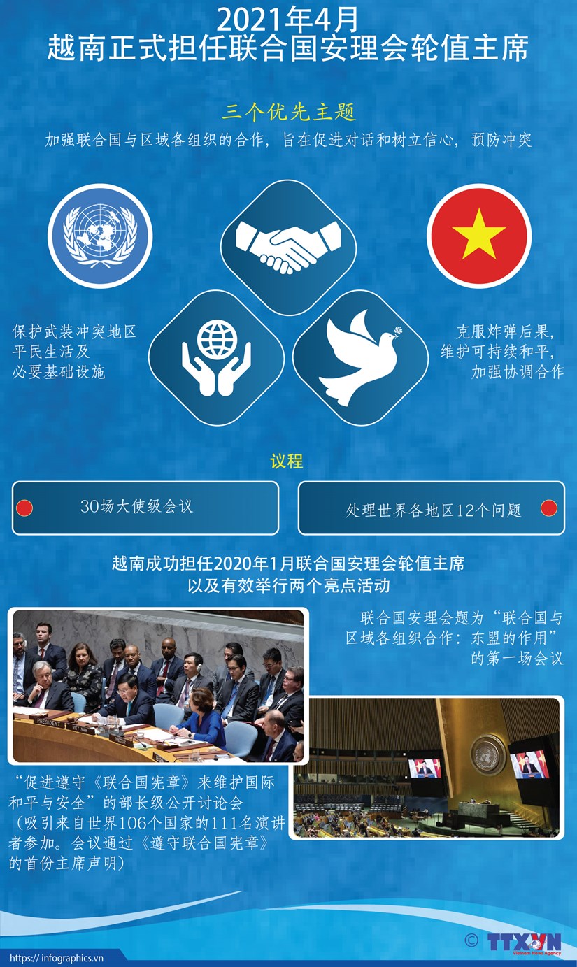 图表新闻：越南正式担任联合国安理会轮值主席 hinh anh 1