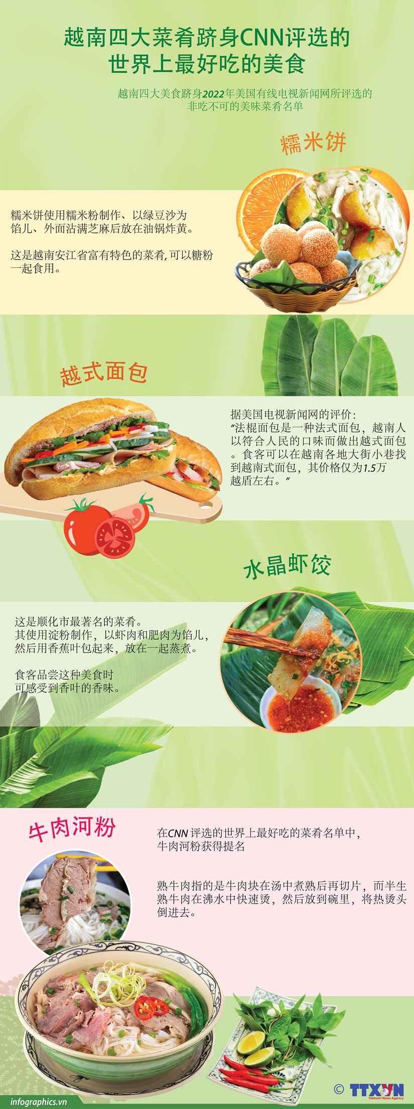 图表新闻：越南四大菜肴跻身CNN 评选的世界上最好吃的美食 hinh anh 1
