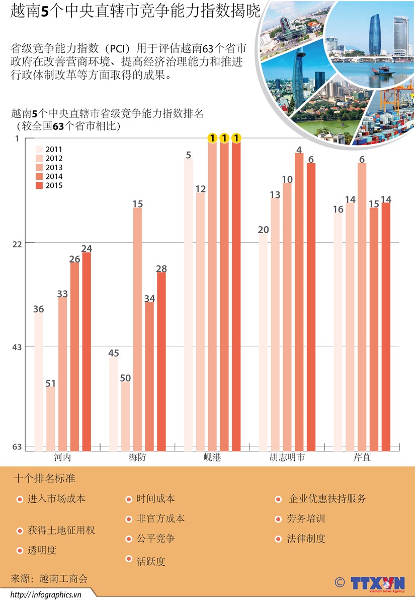 越南5个中央直辖市省级竞争能力指数揭晓 hinh anh 1