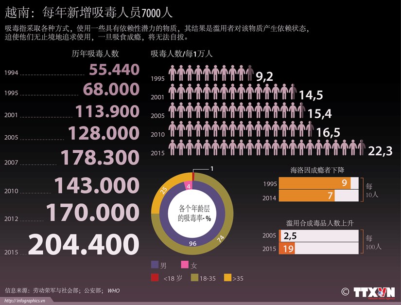 越南：每年新增吸毒人员7000人 hinh anh 1