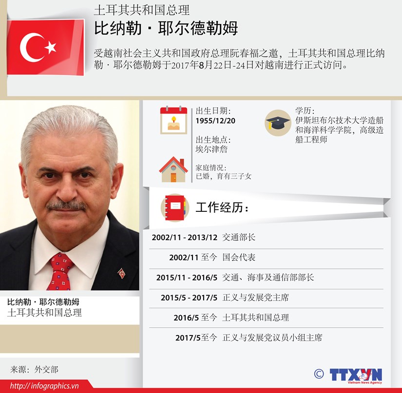 图表新闻：土耳其共和国总理比纳勒·耶尔德勒姆 hinh anh 1