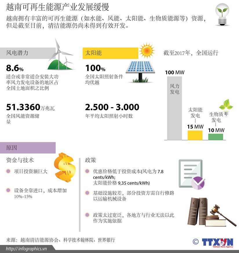 图表新闻：越南可再生能源产业发展缓慢 hinh anh 1