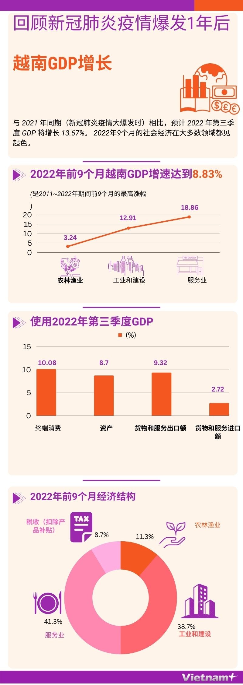 图表新闻：回顾新冠肺炎疫情爆发1年后越南GDP增长 hinh anh 1