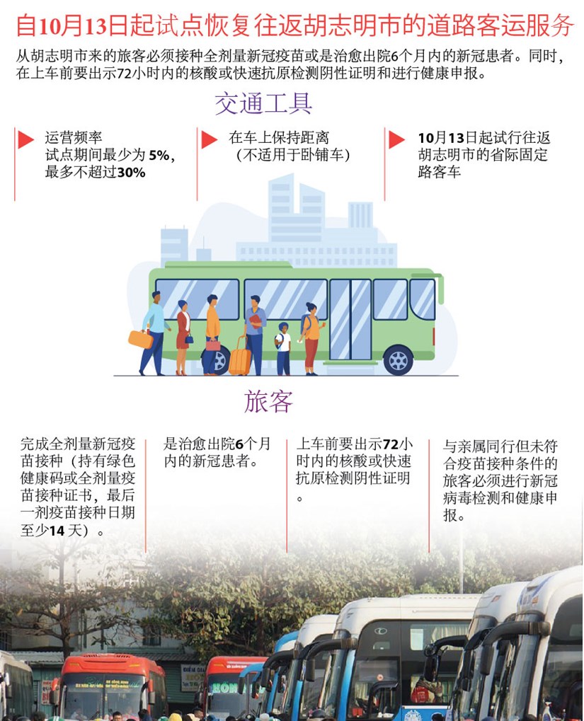 图表新闻：自10月13日起试点恢复往返胡志明市的道路客运服务 hinh anh 1